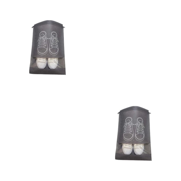 Injueey Bolsa para zapatos, bolsa vacía, bolsa de almacenamiento de bolsillo de tela no tejida suelta, bolsa portátil multiusos, bolsas de Gris oscuro 2piezas