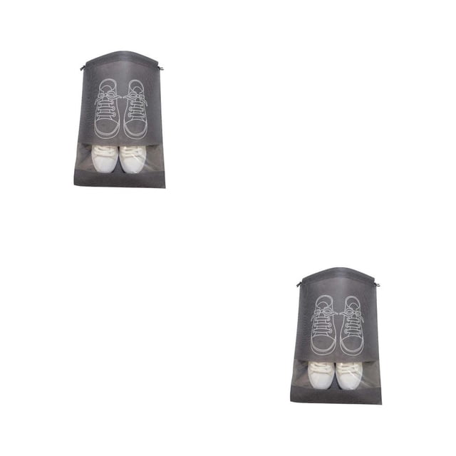 Billuyoard Bolsa para zapatos, bolsa vacía, bolsa de almacenamiento de bolsillo de tela no tejida suelta, bolsa portátil multiusos, bolsas de Gris oscuro 2piezas