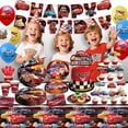 thumbnail image 6 of Car Birthday Decorations, Car Party Supplies Party Tableware Set - Lightning Mcqueen Birthday Party Plates Tablecloths Cake Topper Balloons Napkins Banners etc for  Lightning Mcqueen Birthday Party, 6 of 7