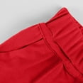 thumbnail image 5 of Tianiyouqing Women Capri Pants Wide Leg Drawstring Elastic Waist Maternity Gaucho Pants High Waisted Pull on Trendy Crop Trousers with Pockets Red L, 5 of 9