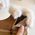 thumbnail image 5 of Mwjwdo Girl's Snow Boots Short Boots Thick Fleece Lining Casual Fashion Comfortable Warm Boots for Kids Toddler Little Kids Winter Footwear Brown 24, 5 of 9