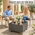 thumbnail image 4 of Outsunny 21.7" Square Patio Table with Tempered Glass Top, Black, 4 of 10