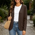 thumbnail image 2 of BXJX Womens Cardigan with Pockets, Casual Stretchable Open Front Long Sleeve Cardigan Sweaters Brown Size 2XL, 2 of 8