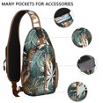 thumbnail image 4 of Palm Tree Art Sling Bag, Lightweight Tropical Crossbody Daypack with Vibrant Beach Sunset Pattern, Great for Summer Trips and Gym, 4 of 6