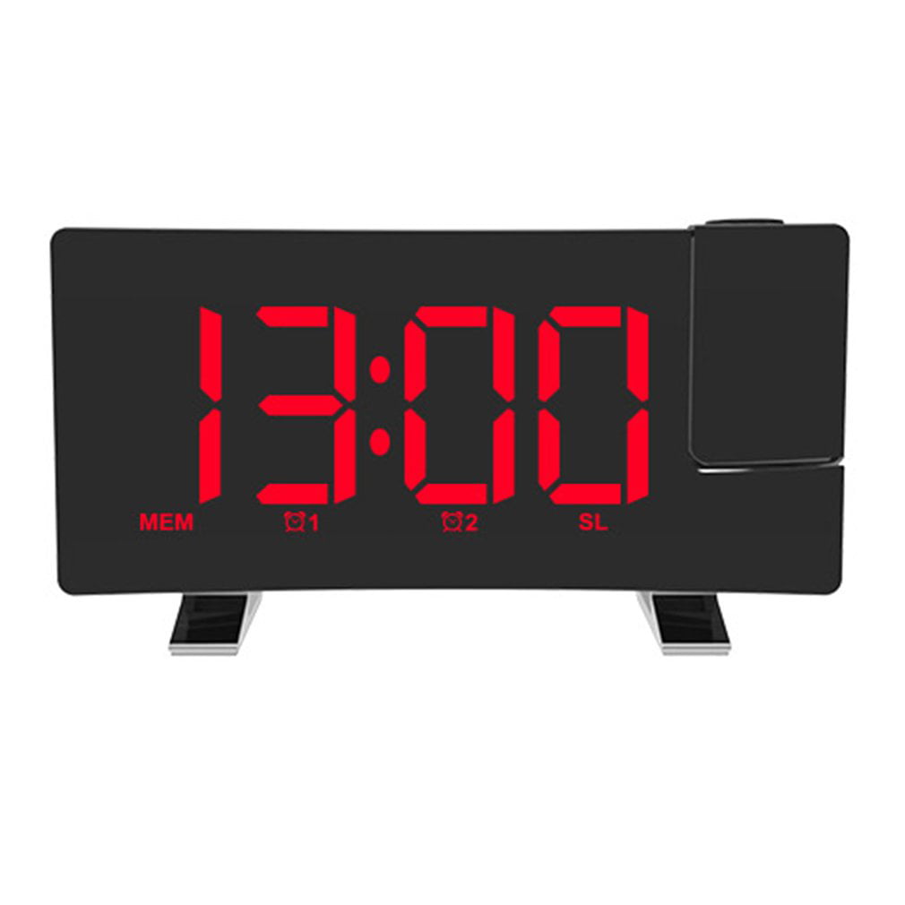 66705 Westclox 1.8" Red LED Oversized Digital Snooze Alarm Clock Black 