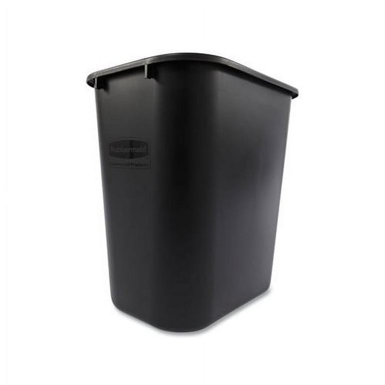 Rubbermaid Rectangular Plastic Trash Can 7 Gallons 15 H x 14 12 W x 10 12 D  Black Pack Of 3 Cans - Office Depot