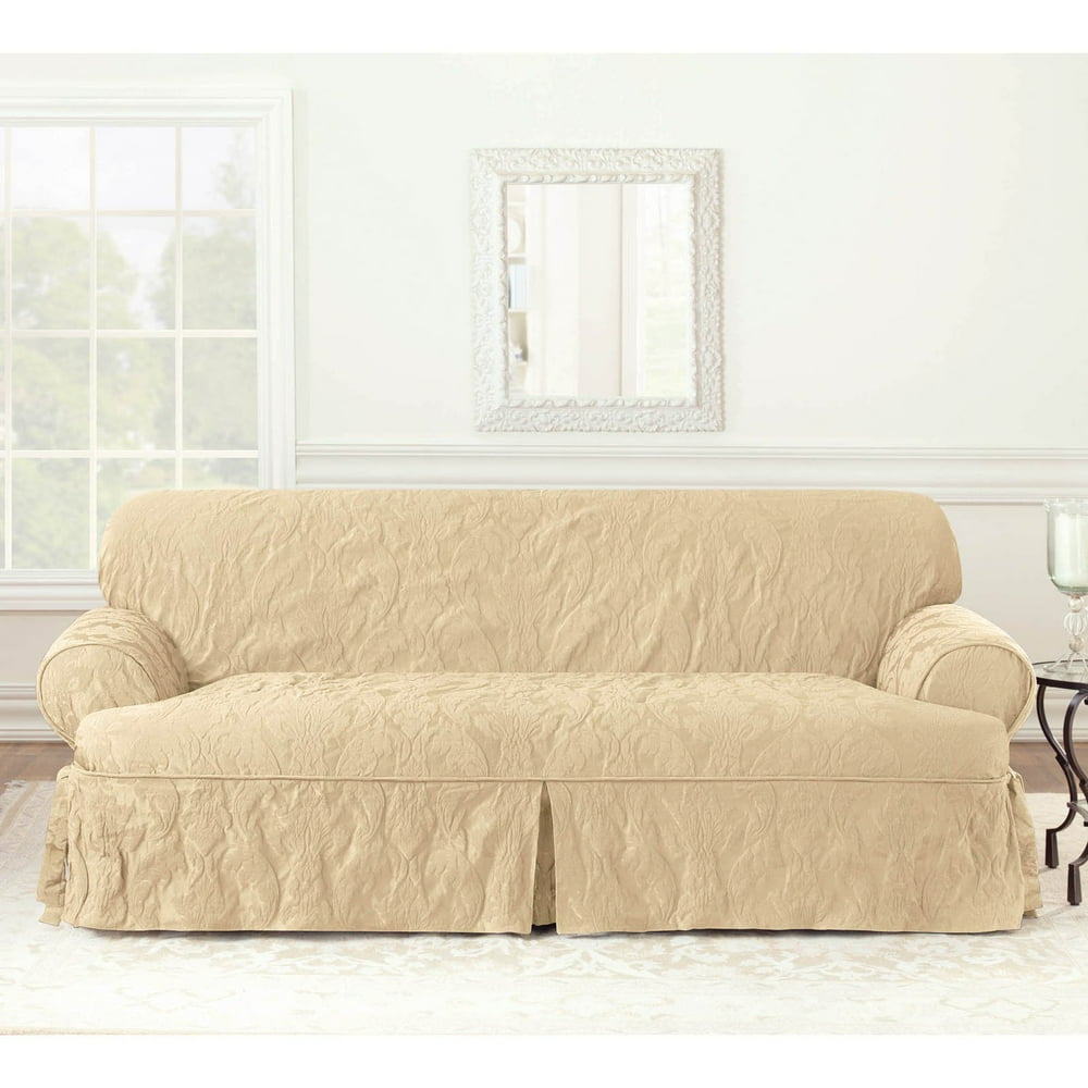 Sure Fit Matelasse Damask TCushion Sofa Slipcover