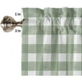 thumbnail image 5 of Sage Green Kitchen Curtain 2 Panels Curtains 54 Inch Length, Country French Rustic Buffalo Plaid Check Curtains Rod Pocket Curtains Window Drapes Treatment Window Cafe Curtains 42x54, 5 of 5