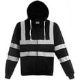 thumbnail image 2 of High Visibility workwear safety full zip hoodie reflective sweatshirt, 2 of 5