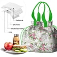 thumbnail image 4 of Pioneer Flower Floral Print Pattern Drawstring Lunch Bag Women - Drawstring Lunch Bag Insulated for Work Office - Stain-Resistant Large Lunchbags for Women with Multi-Pockets, 4 of 6