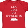 thumbnail image 4 of Inktastic Live Love Sandwiches Boys or Girls Baby Bodysuit, 4 of 5