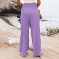 thumbnail image 7 of Delayuji Womens High Waist Wide Leg Pants Elastic Waist Loose Comfortable Pants With Pockets, 7 of 7