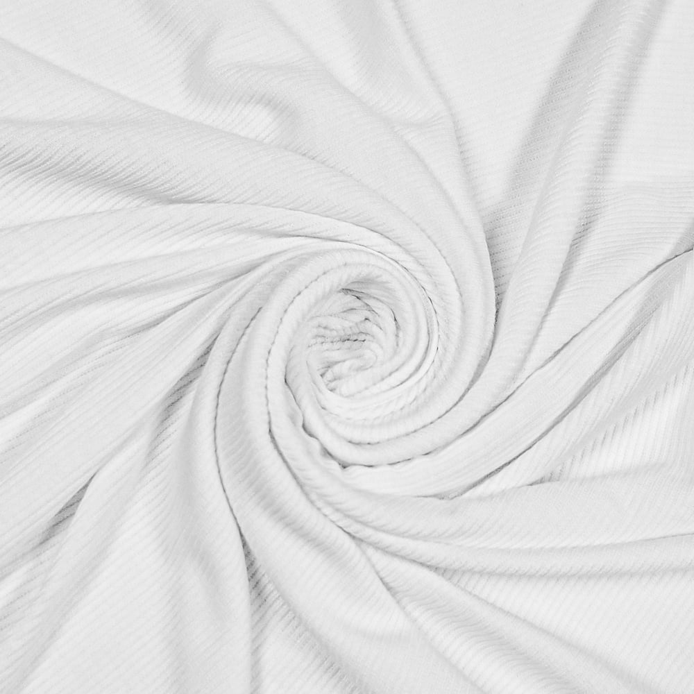 FREE SHIPPING!!! White 2x1 Rib Knit Stretch Rayon Spandex Fabric, DIY