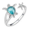 thumbnail image 4 of Wentin Rings Clearance! Fashion Mix Animal Sapphire Turtle Ladies Open Zircon Ring Jewelry, 4 of 9
