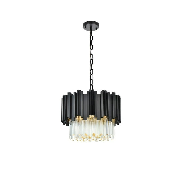 Elegant Lighting Willow 16 Inch Chandelier In Black