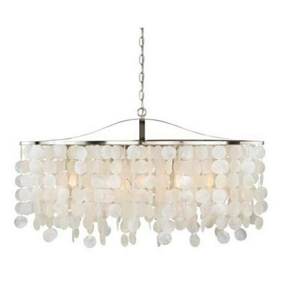 Vaxcel International P0140 Elsa Capiz Shell 36 in. Pendant - Satin Nickel