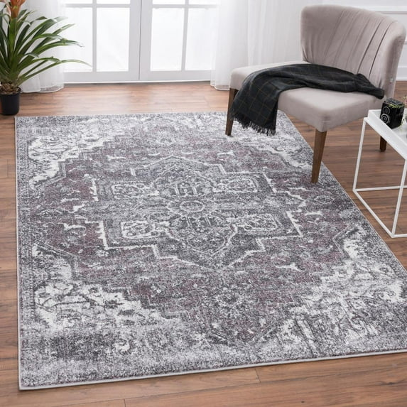 Luxe Weavers Hampstead Collection Lilac 8x10 Boho Area Rug