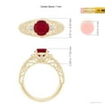 thumbnail image 5 of ANGARA Natural Aeon Vintage Style Solitaire 1.4 ct Ruby Filigree Engagement Ring in 14K Yellow Gold for Women (Size-7mm) | July Birthstone, Anniversary, Jewelry Gift for Women | Natural Ruby Ring, 5 of 9