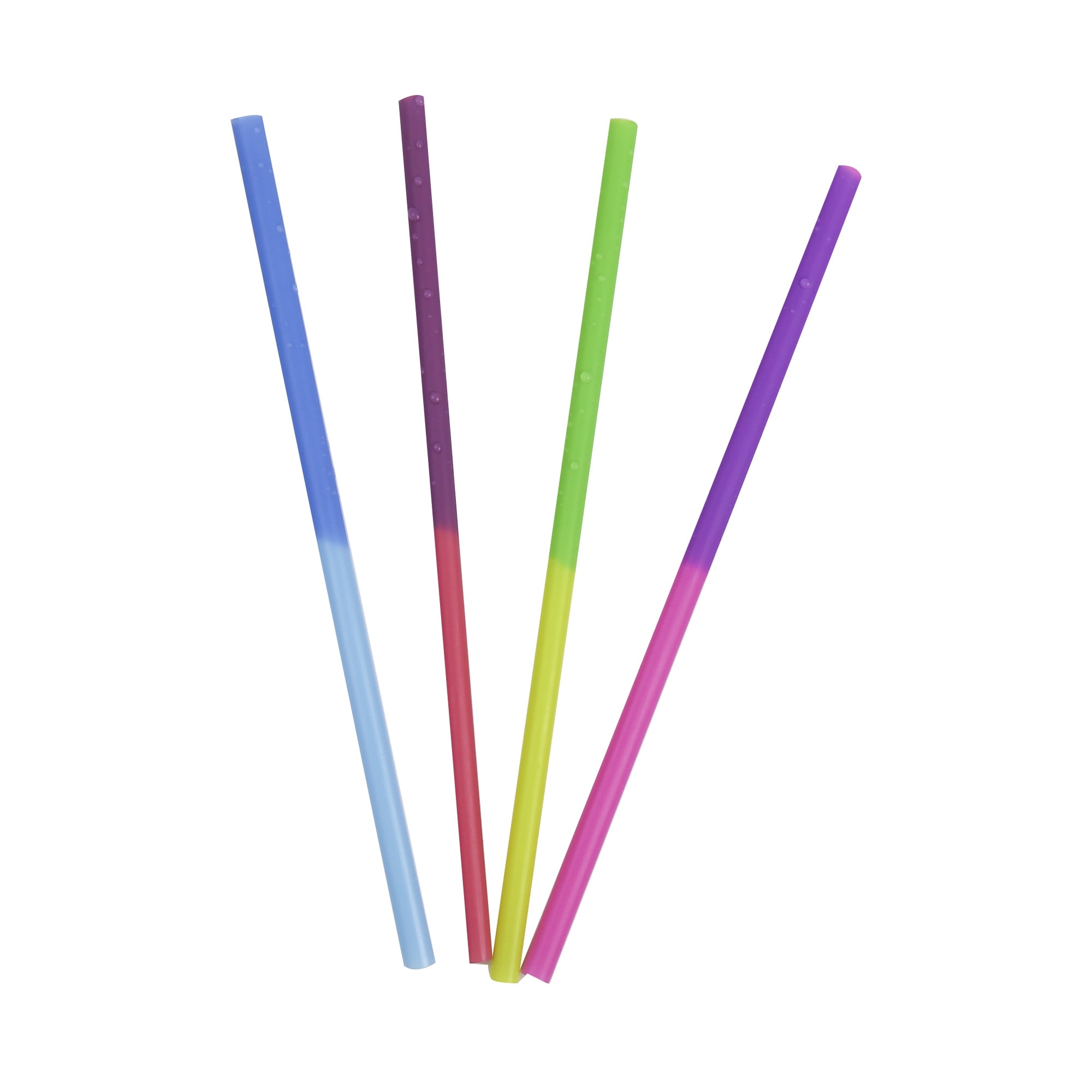 Purple Metal Straws 2x 8.5" Straw 1 Drawstring Bag+2 Soft Tips+1 Cleaner Brush 