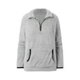 thumbnail image 6 of Shadoumai Sherpa Fleece Quarter Zip Pullover For Women Long Sleeve Fluffy Soft Sweaters Jacket Plus Size Winter Coats With Pockets, 6 of 6
