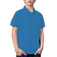 thumbnail image 4 of GiLiling Boys Short Sleeve Polo Shirts Cozy Collared Neckline Comfort Stretch Golf Shirt School Uniform (Blue, 11-12 Years), 4 of 9