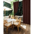 thumbnail image 5 of Outdoor Curtains for Patio, Solid Brown Waterproof Blackout Outside Curtain for Porch/Pergola/Gazebo, Vintage Minimalism Abstract Denim Pattern Thermal Insulated Drapes, 1 Panel, 54 x 108 Inch, 5 of 8