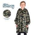 thumbnail image 3 of Bare Homey Kids Size Microplush Wearable Blanket - Side Pockets - Warm - Velvety Soft, Camo - Green, 3 of 8
