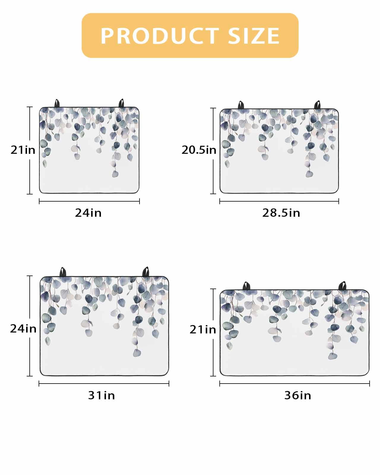 nqOlkjepod Large Induction Cooktop Protector Mat 24"x21", Watercolor Leaves Stove Top Covers for Electric Stove, Simple Rustic Spring Botanical Vines Stove Burner Cover Mats, Glass Top Stove Cover