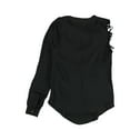 thumbnail image 2 of bar III Womens One-Shoulder Pullover Blouse, Black, X-Small, 2 of 2