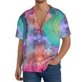 thumbnail image 3 of KLL Vintage Mandala Print Men's Shirt Short Sleeve Button Down Summer Cuba Beach Shirts- X-Large, 3 of 7