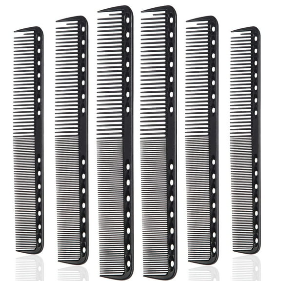 Heldig 6 Pieces of Fine-cutting Comb Carbon Fiber Salon Hair Combs, Hair Combs, Heat-resistant Haircut Combs,B