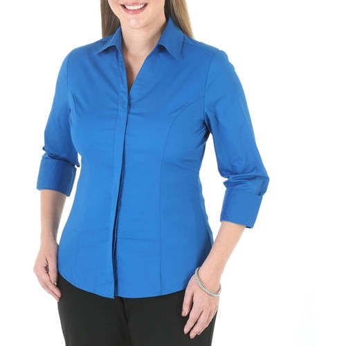 Lee Riders Lee Riders Women S Sleeve Classic Career Shirt Walmart Com Walmart Com