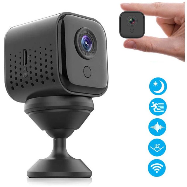 Mini cámara espía inalámbrica oculta, pequeña cámara de seguridad portátil 1080P HD WiFi, vigilancia con sensor de movimiento para el hogar interior JAMW Sencillez