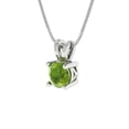 thumbnail image 2 of Clara Pucci 18K White Solid Hypoallergenic Gold 0.5Ct Natural Peridot Round Brilliant Cut Solitaire Designer Necklace Pendant For August, 2 of 7