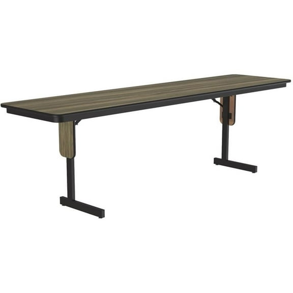Correll 3/4" High Pressure Folding Seminar Table with Panel Leg Brown Hickory