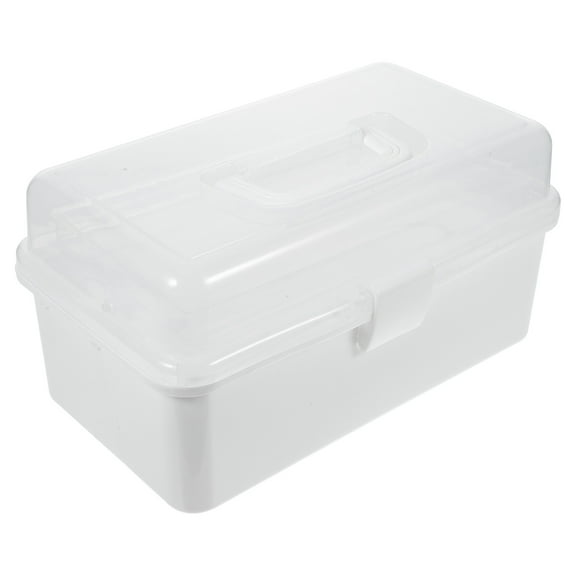 Worgeous  Multifunctional Storage Box Handle Medical Compartment White