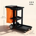 thumbnail image 3 of HOMCOM Commercial Janitorial Cart, Professional Cleaning Trolley, Black, 3 of 10