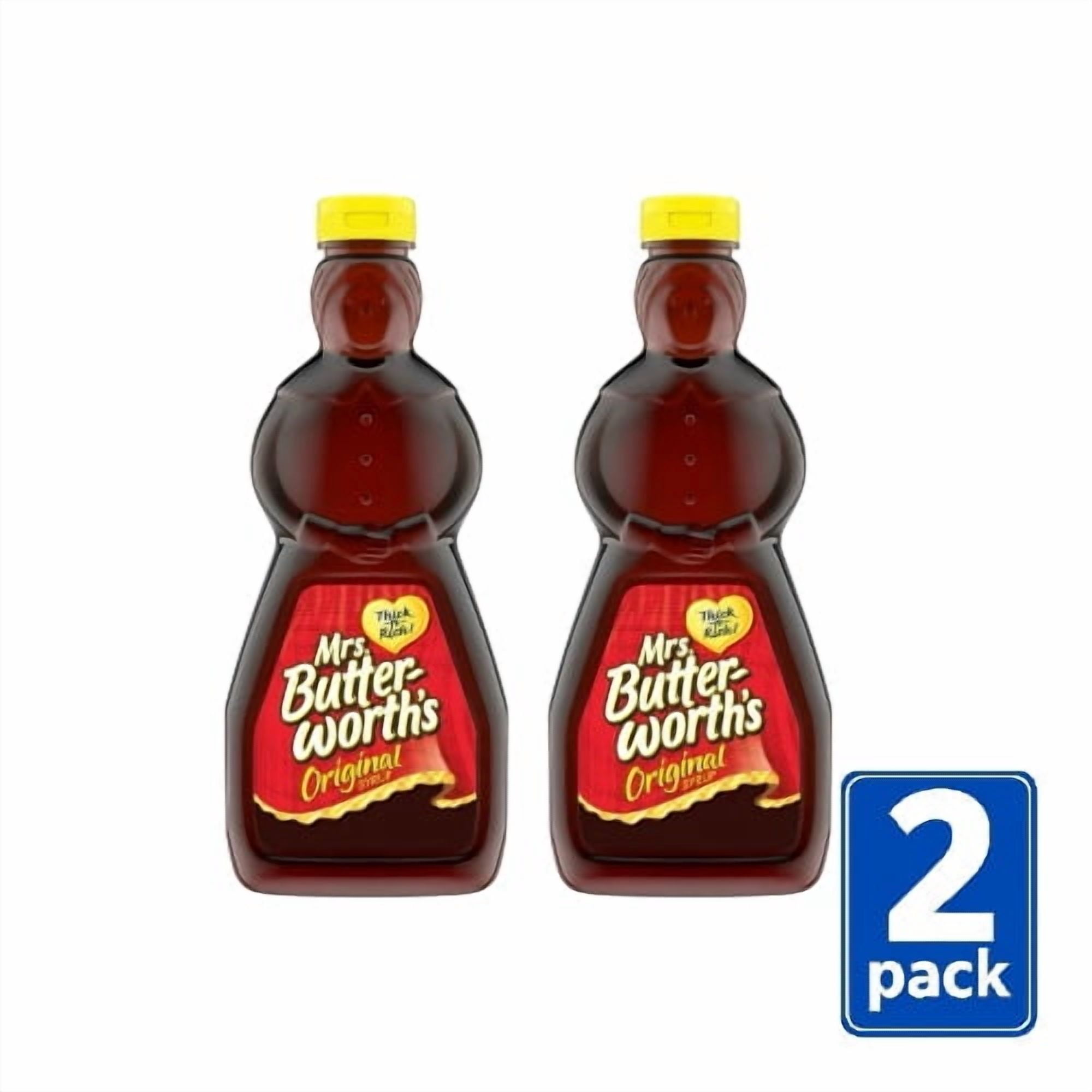 Mrs. Butterworth’s Original Syrup, 2 Pack (24 oz Bottles), Thick & Rich Classic Pancake Syrup