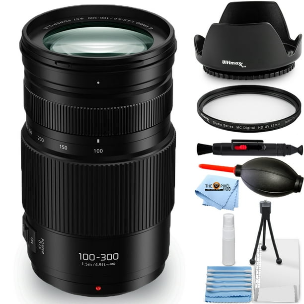 Panasonic Lumix G Vario 100 300mm F 4 5 6 Ii Power O I S Lens Essential Bundle With Tulip Hood Lens Uv Filter Cleaning Pen Blower Microfiber Cloth And Cleaning Kit Walmart Com Walmart Com