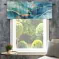 thumbnail image 4 of Valance for Windows,Abstracts Turquoise Marble Stripe Valances Curtain Rod Pocket Valance for Kitchen Bedroom Living Room Bathroom,Farm Stone Texture Short Curtains Window Treatment 54x18in, 4 of 9
