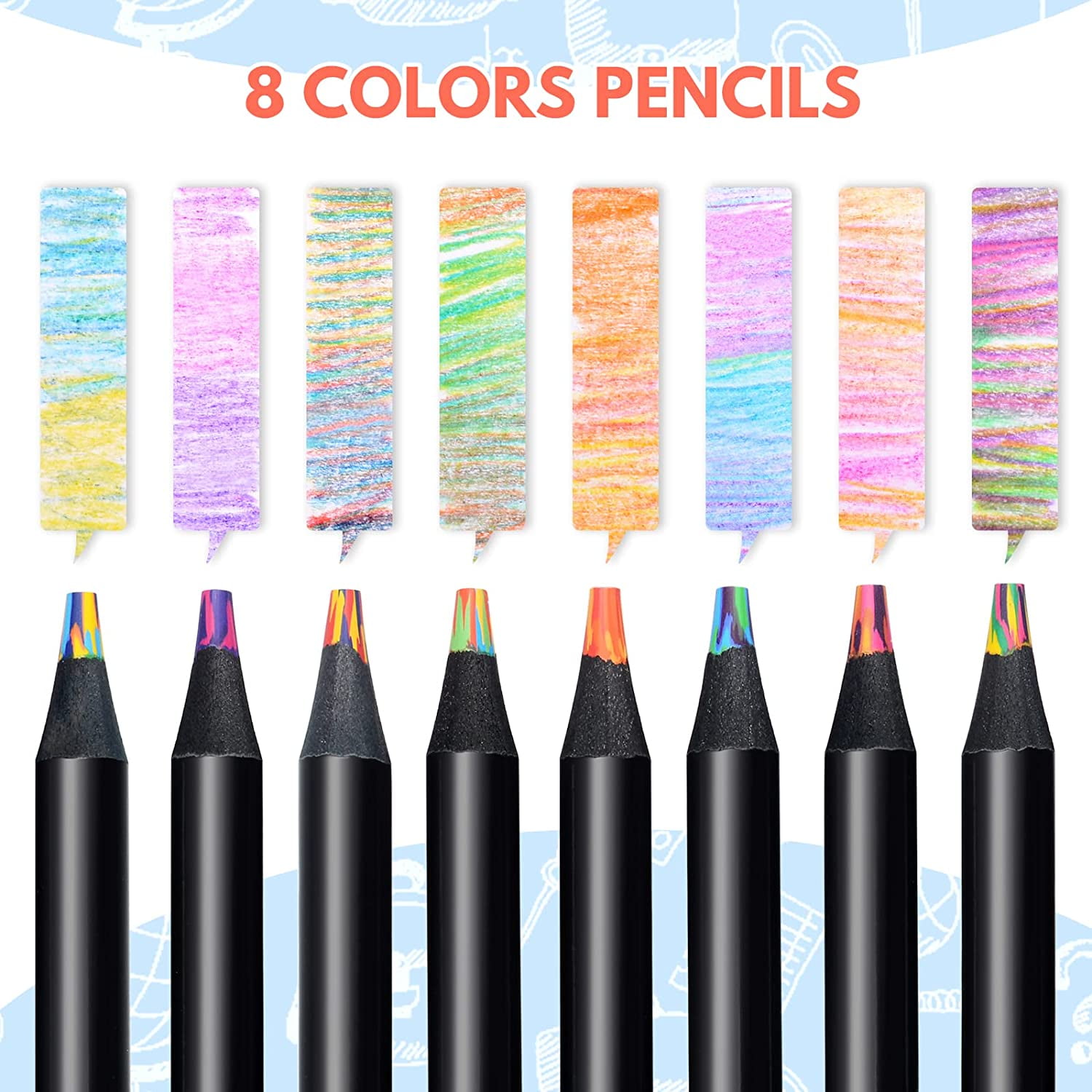 nsxsu Rainbow Colored Pencils for Kids, 7 in 1 Color Pencil, Rainbow Pencil  for Kids, Multi Colored Pencil, Fun Pencils, Pre-sharpened(10 Pcs)