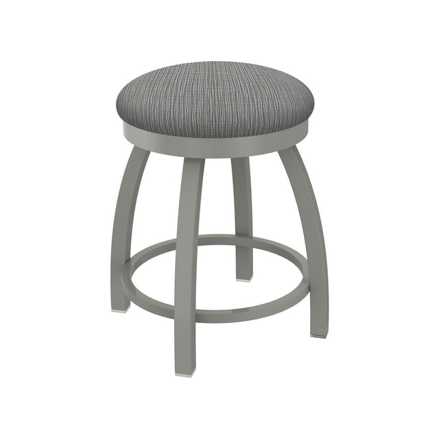 802 Misha 18" Swivel Vanity Stool with Anodized Nickel Finish and Graph Alpine Seat