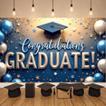 thumbnail image 6 of Blue Gold Theme Graduation Banner Star Decor Grad Party Backdrop Balloon Design Tassel Detail Academic Background for Graduation Party College Ceremony Graduate Photo Shoot, 6 of 9