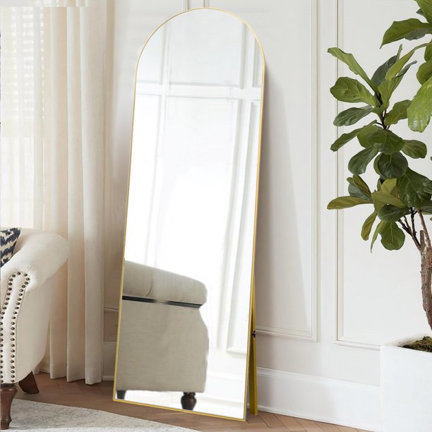 TinyTimes 65''x22'' Arched Full Length Mirror Freestanding Leaning