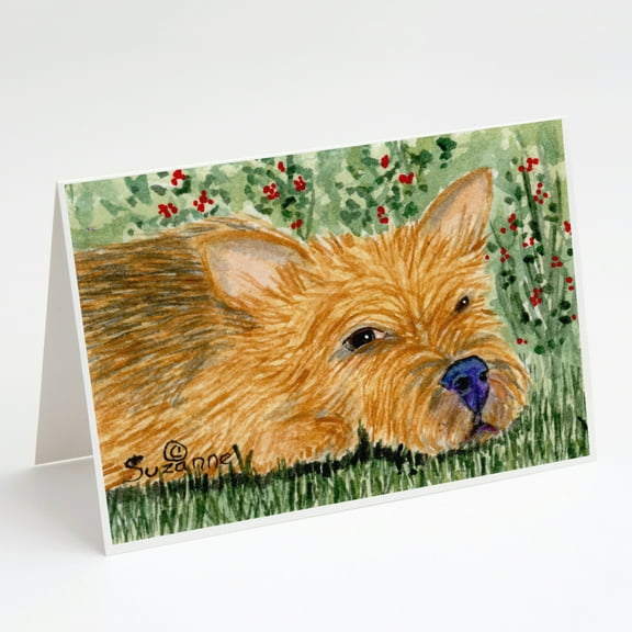 Norwich Terrier Greeting Cards and Envelopes Pack of 8