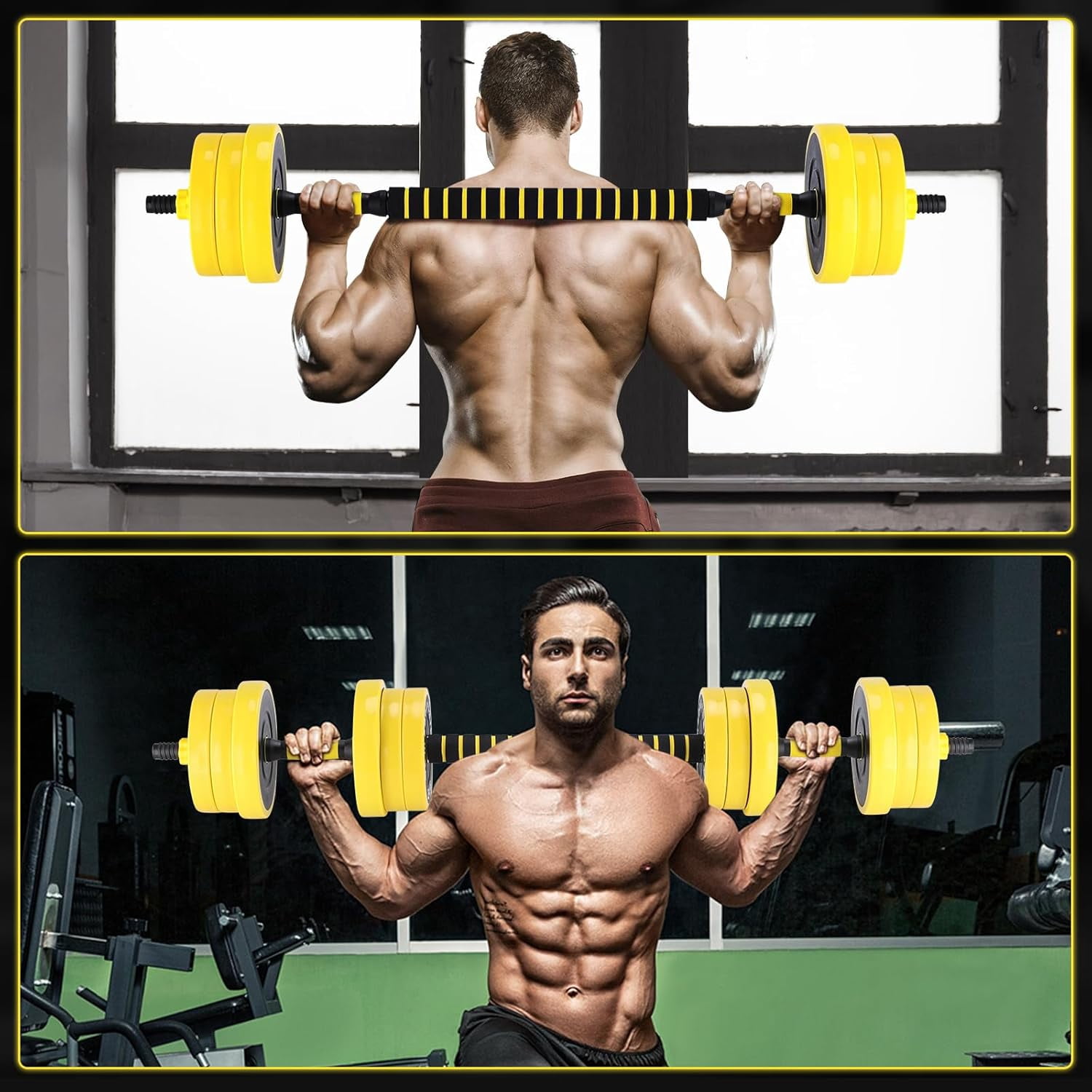 2-In-1 Adjustable Dumbbell Set, 44 Lb Dumbbell Weights Used As Dumbbell and Barbell Set With Pe Coating and Comfortable Handle for Home Gym