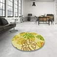 thumbnail image 4 of Ahgly Company Machine Washable Indoor Round Transitional Dark Golden Rod Brown Area Rugs, 4' Round, 4 of 7