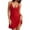 Red, variant on Lingerie for Women Lace Chemise Nightgown Sleepwear V Neck Full Slip Sleep Dress