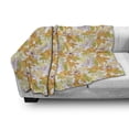 thumbnail image 3 of Floral Soft Flannel Fleece Throw Blanket, Giant Lily Flowering Petals Exotic Blooms Hawaiian Bouquet Beauty, Cozy Plush for Indoor and Outdoor Use, 50" x 60", Apple Green Marigold, by Ambesonne, 3 of 6