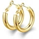 thumbnail image 1 of Laklulu wowshow Pendientes de aro gruesos Howllow chapados en oro de 14 quilates para mujer, 1 of 6